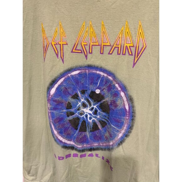Def Leppard Adrenalize Green T-Shirt Size XL  100% Cotton  Short Sleeve - Picture 3 of 6